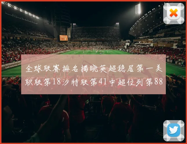 全球联赛排名揭晓英超稳居第一美职联第18沙特联第41中超位列第88